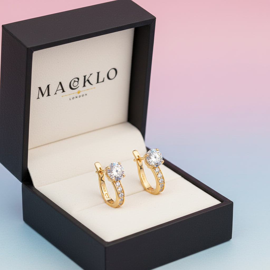 Moissanite U-Shaped Hoop Earrings 2ct D Color VVS1 – 925 Sterling Silver – The Mayfair U Hoops | Macklo London