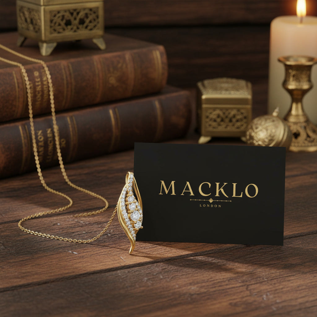 Moissanite Curve Pendant Necklace – 0.56ct D Color VVS1, 925 Sterling Silver – The Belgravia Curve | Macklo London