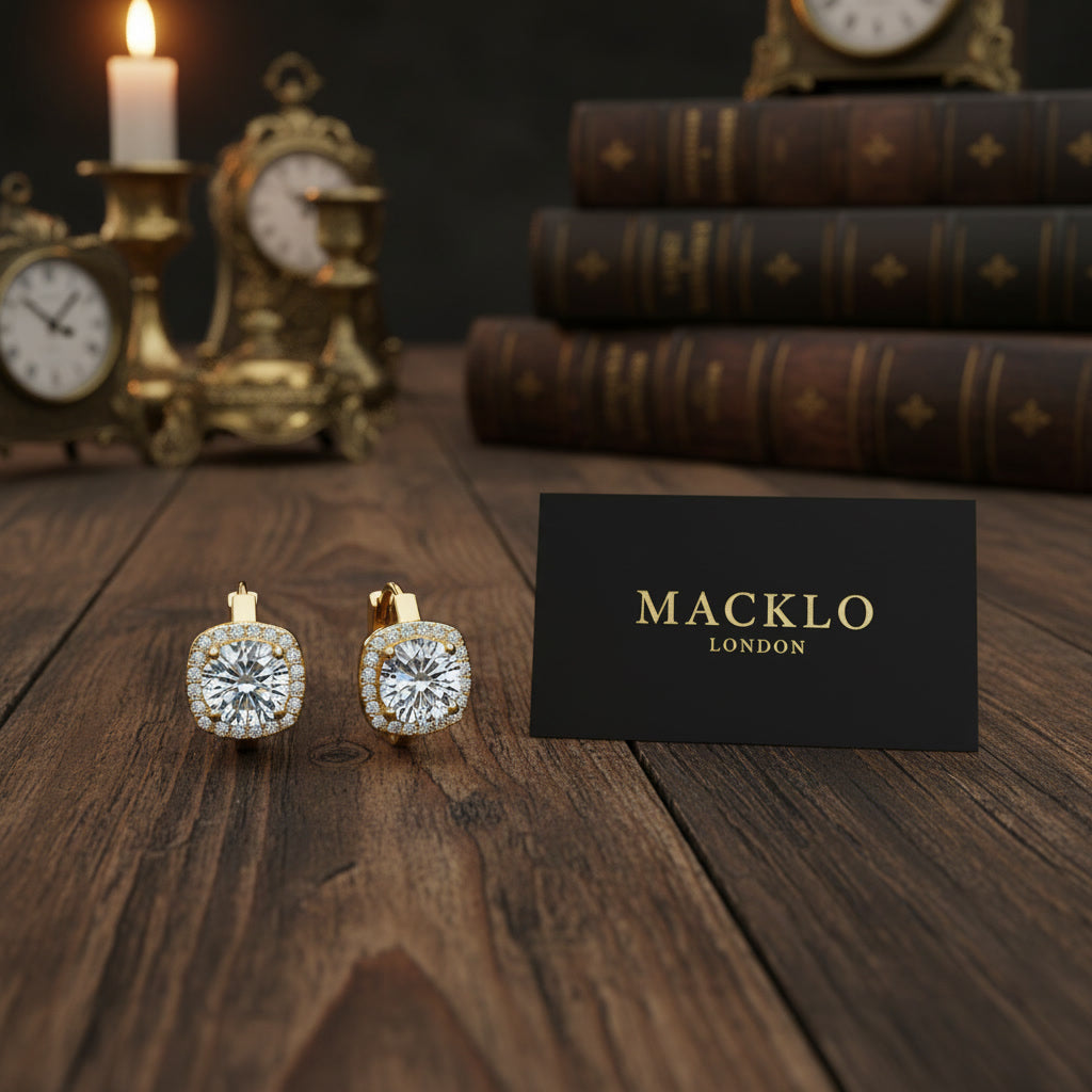 Moissanite Halo Hoop Earrings 2.18ct D Color VVS1 – 925 Sterling Silver – The Kensington Halo Hoops | Macklo London