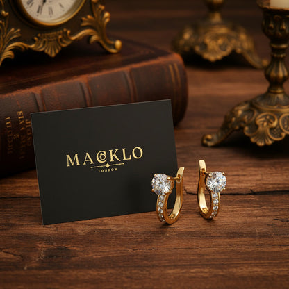 Moissanite U-Shaped Hoop Earrings 2ct D Color VVS1 – 925 Sterling Silver – The Mayfair U Hoops | Macklo London