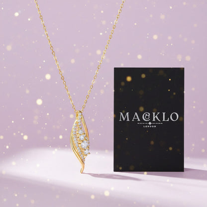 Moissanite Curve Pendant Necklace – 0.56ct D Color VVS1, 925 Sterling Silver – The Belgravia Curve | Macklo London