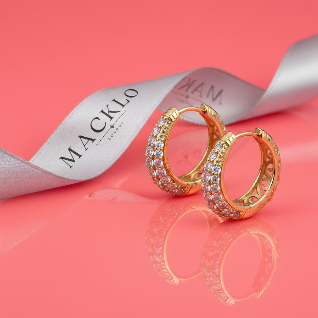 Moissanite Hollow Hoop Earrings – 2ct D Color VVS1, 925 Sterling Silver – The Mayfair Hollow | Macklo London