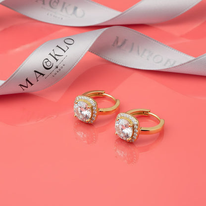 Moissanite Halo Hoop Earrings 2.18ct D Color VVS1 – 925 Sterling Silver – The Kensington Halo Hoops | Macklo London