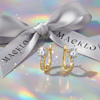 Moissanite U-Shaped Hoop Earrings 2ct D Color VVS1 – 925 Sterling Silver – The Mayfair U Hoops | Macklo London