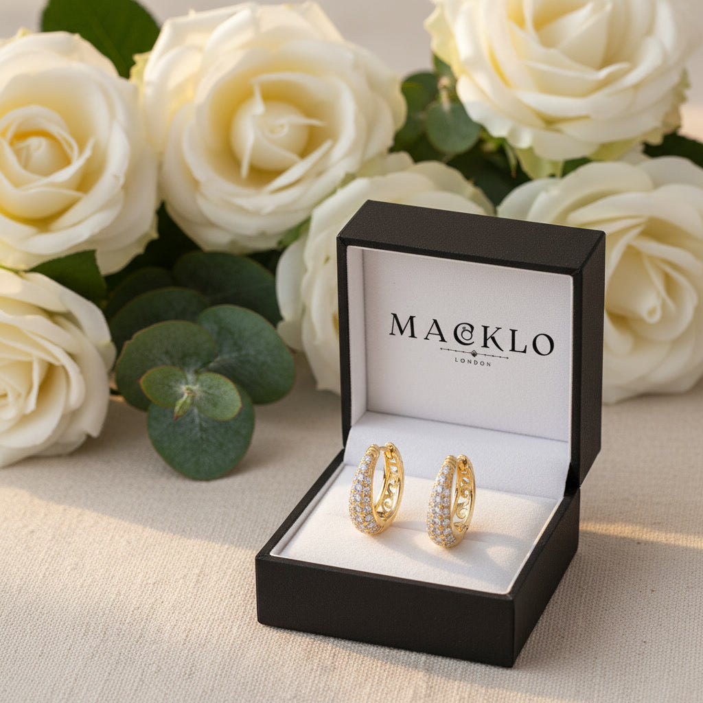 Moissanite Hollow Hoop Earrings – 2ct D Color VVS1, 925 Sterling Silver – The Mayfair Hollow | Macklo London