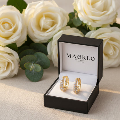 Moissanite Hollow Hoop Earrings – 2ct D Color VVS1, 925 Sterling Silver – The Mayfair Hollow | Macklo London