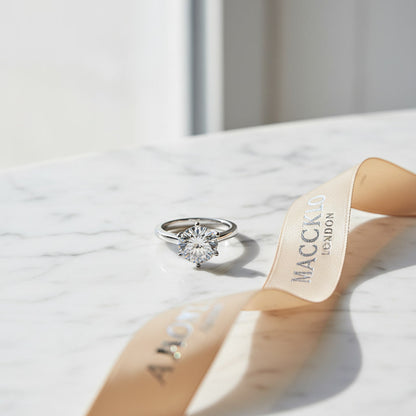 Moissanite Solitaire Ring – 2ct to 4ct D Color VVS1, 925 Sterling Silver – The Kensington Solitaire | Macklo London