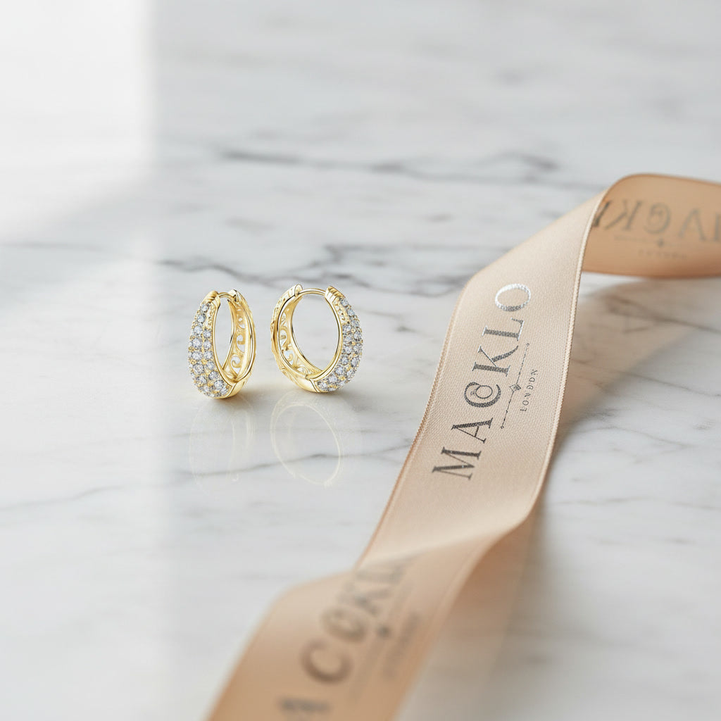 Moissanite Hollow Hoop Earrings – 2ct D Color VVS1, 925 Sterling Silver – The Mayfair Hollow | Macklo London