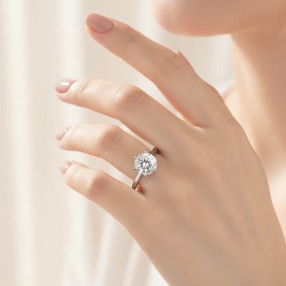 Moissanite Solitaire Ring – 2ct to 4ct D Color VVS1, 925 Sterling Silver – The Kensington Solitaire | Macklo London