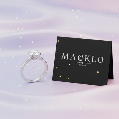 Moissanite Solitaire Ring – 2ct to 4ct D Color VVS1, 925 Sterling Silver – The Kensington Solitaire | Macklo London