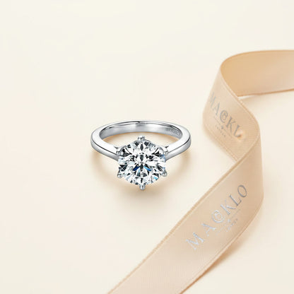 Moissanite Solitaire Ring – 2ct to 4ct D Color VVS1, 925 Sterling Silver – The Kensington Solitaire | Macklo London