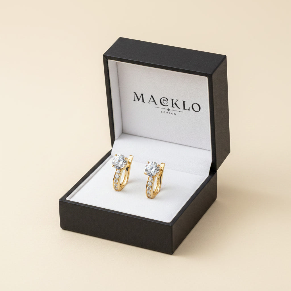 Moissanite U-Shaped Hoop Earrings 2ct D Color VVS1 – 925 Sterling Silver – The Mayfair U Hoops | Macklo London