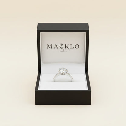 Moissanite Solitaire Ring – 2ct to 4ct D Color VVS1, 925 Sterling Silver – The Kensington Solitaire | Macklo London