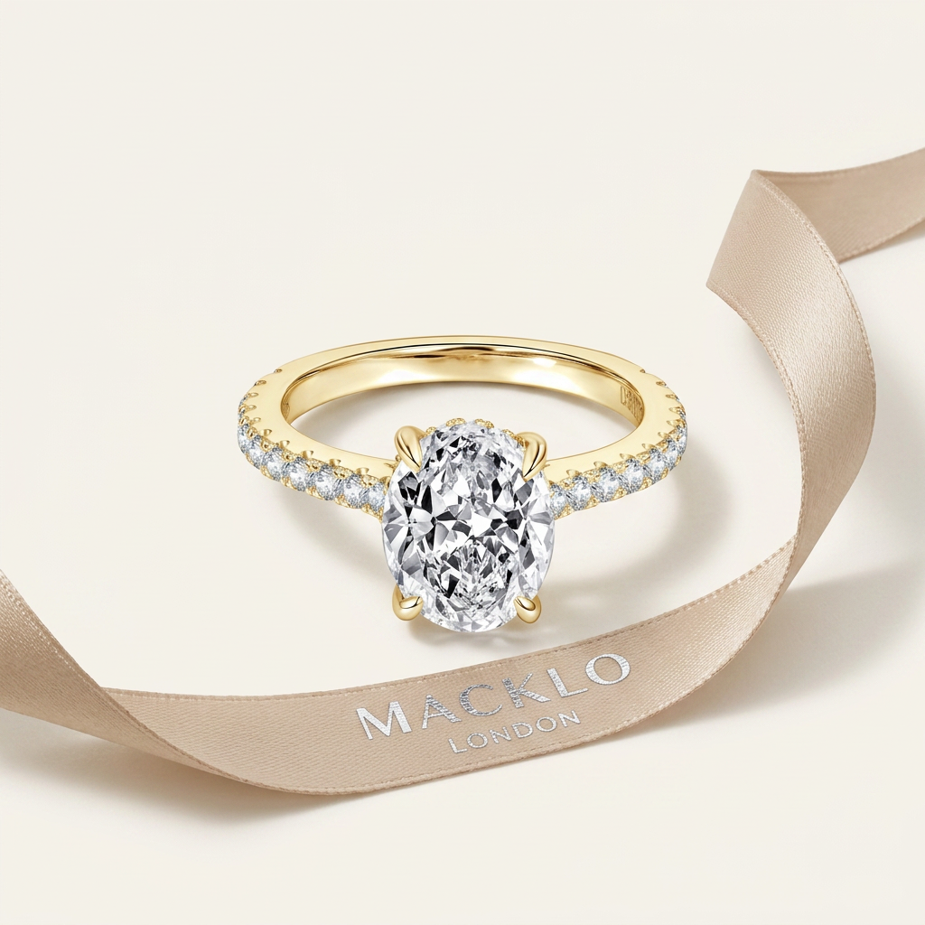Moissanite Oval Eternity Band – 3ct D Color VVS1, 925 Sterling Silver – The Belgravia Eternity | Macklo London