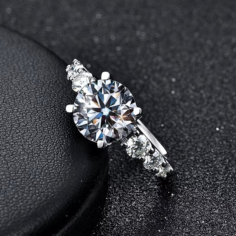 The Kensington Statement Ring – 2ct Moissanite, 925 Sterling Silver, 18K White Gold Plated | Macklo London