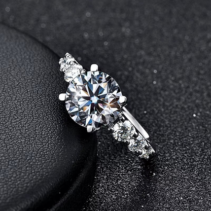 The Kensington Statement Ring – 2ct Moissanite, 925 Sterling Silver, 18K White Gold Plated | Macklo London