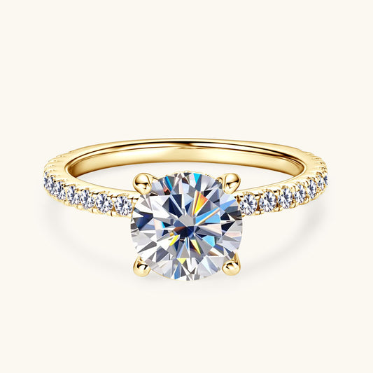 Moissanite Hidden Halo Ring 2ct 8mm D Color VVS1 – 925 Sterling Silver – The Kensington Crown | Macklo London