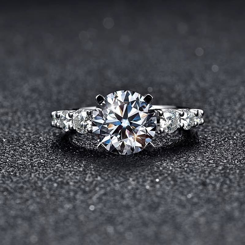 The Kensington Statement Ring – 2ct Moissanite, 925 Sterling Silver, 18K White Gold Plated | Macklo London