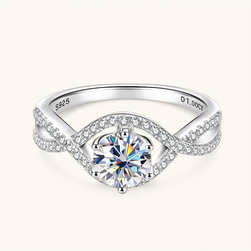 Moissanite Infinity Twist Engagement Ring – 1ct D Color VVS1, 925 Sterling Silver – The Belgravia Twist | Macklo London
