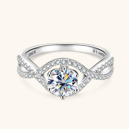 Moissanite Infinity Twist Engagement Ring – 1ct D Color VVS1, 925 Sterling Silver – The Belgravia Twist | Macklo London