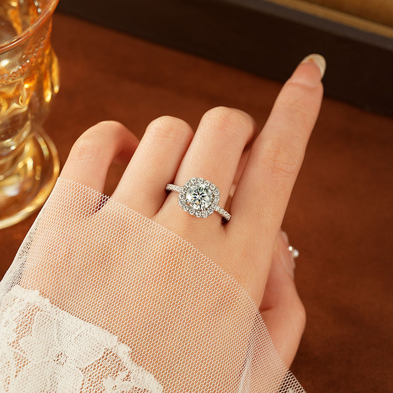 The Belgravia 2.0 CT Moissanite Halo Ring | Macklo London