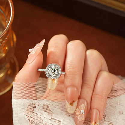 The Belgravia 2.0 CT Moissanite Halo Ring | Macklo London