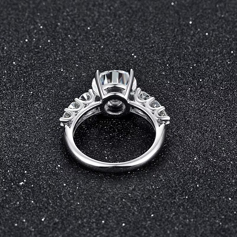 The Kensington Statement Ring – 2ct Moissanite, 925 Sterling Silver, 18K White Gold Plated | Macklo London