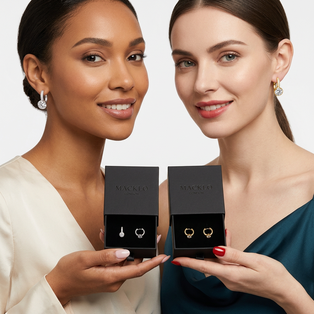 Moissanite Huggie Hoop Earrings 2ct  Total Bezel Set D Color VVS1 925  Sterling Silver – The Mayfair Hoops  | Macklo London