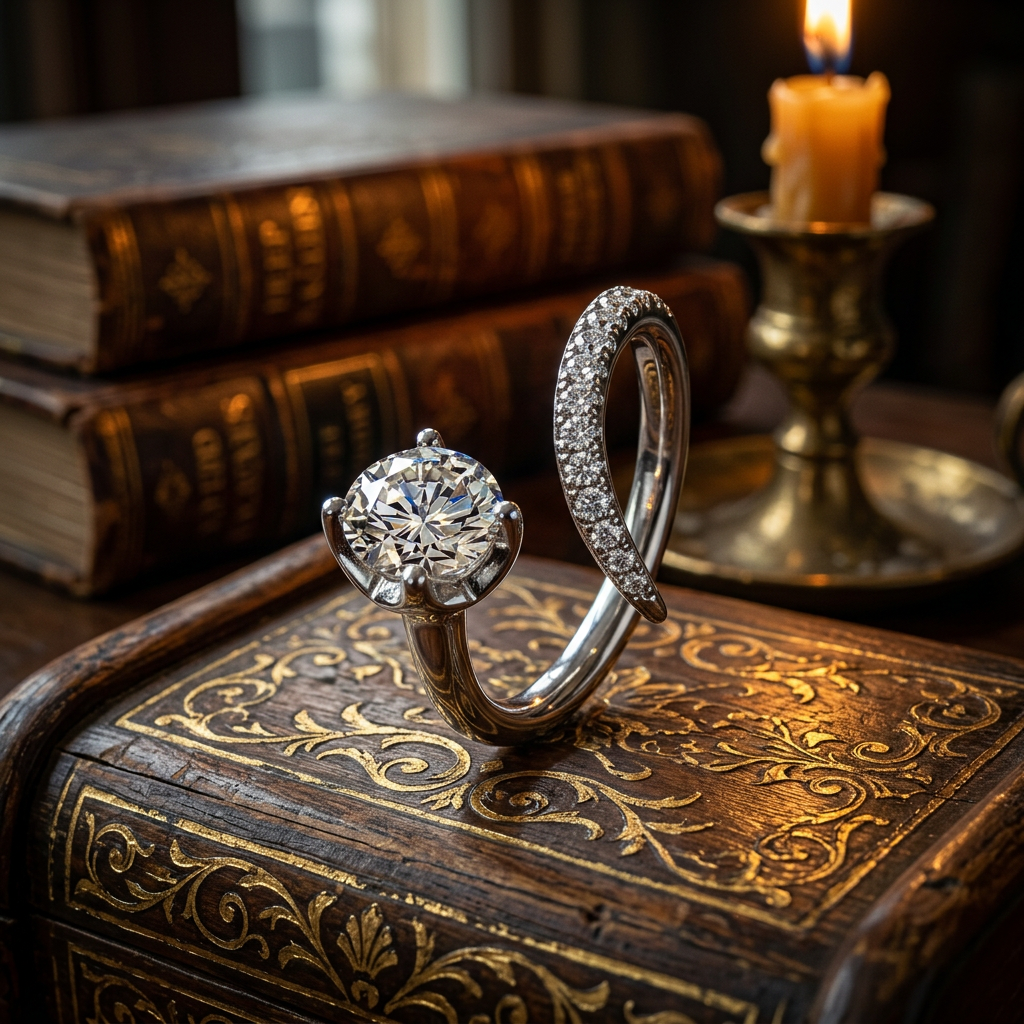 The Victoria Open Ring – 1ct Moissanite, 925 Sterling Silver, 18K White Gold Plated | Macklo London
