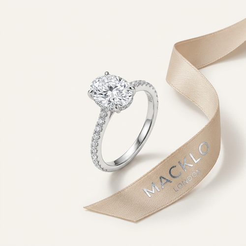 Moissanite Oval Eternity Band – 3ct D Color VVS1, 925 Sterling Silver – The Belgravia Eternity | Macklo London