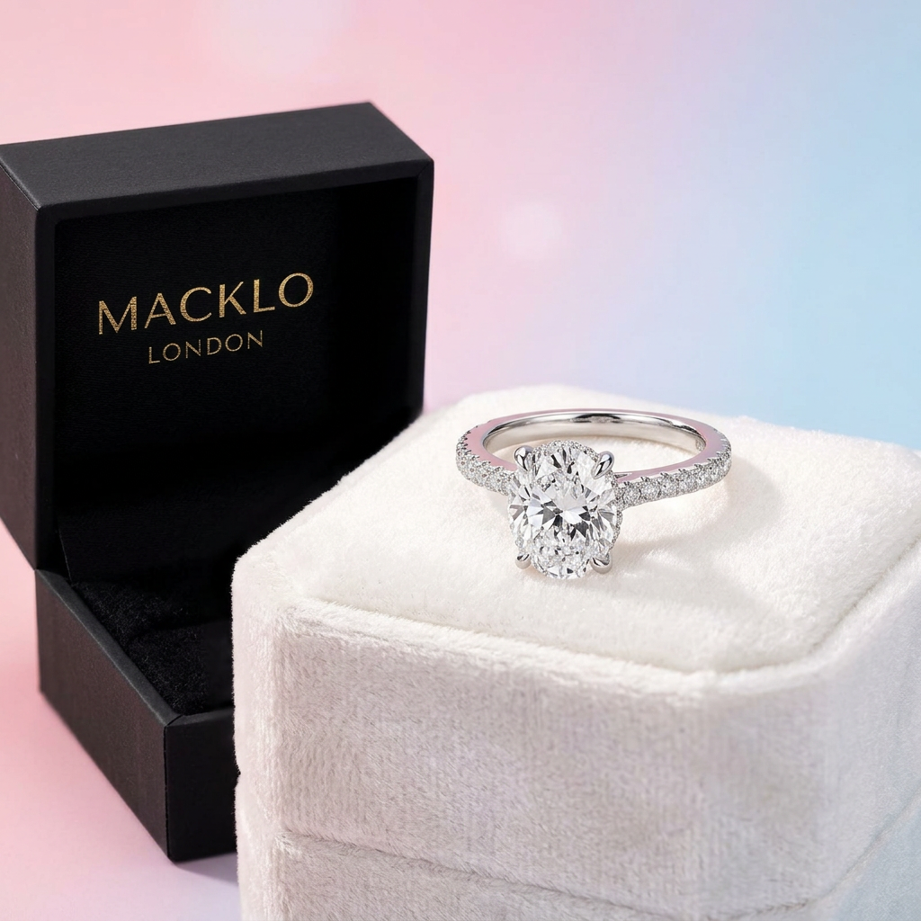 Moissanite Oval Eternity Band – 3ct D Color VVS1, 925 Sterling Silver – The Belgravia Eternity | Macklo London
