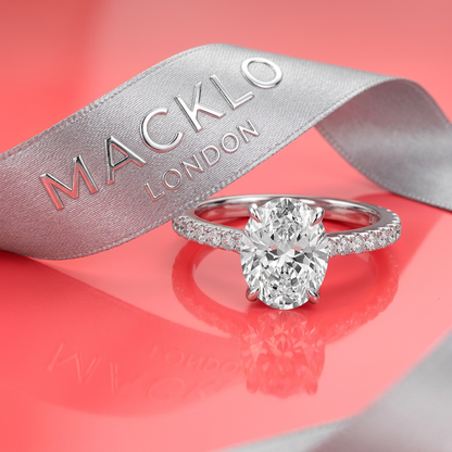 Moissanite Oval Eternity Band – 3ct D Color VVS1, 925 Sterling Silver – The Belgravia Eternity | Macklo London