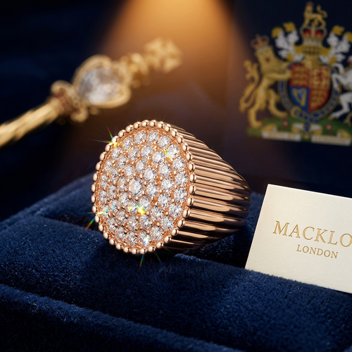 Moissanite Ring Rose Gold Pavé Dome 925 Sterling Silver D Color – The Mayfair Dome | Macklo London