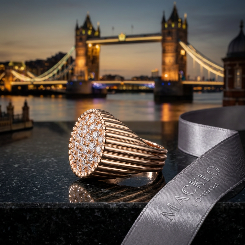 Moissanite Ring Rose Gold Pavé Dome 925 Sterling Silver D Color – The Mayfair Dome | Macklo London