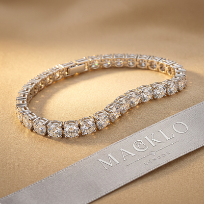 Moissanite Tennis Bracelet 3mm 4mm D Color VVS1 925 Sterling Silver – The Mayfair Tennis | Macklo London