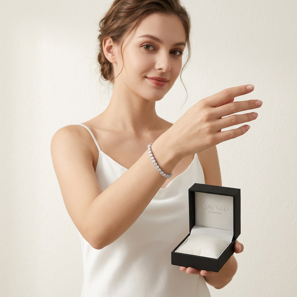 Moissanite Tennis Bracelet 3mm 4mm D Color VVS1 925 Sterling Silver – The Mayfair Tennis | Macklo London