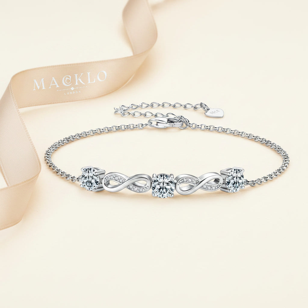 Moissanite Paperclip Bracelet – 5mm D Color VVS1, 925 Sterling Silver – The Mayfair Paperclip | Macklo London