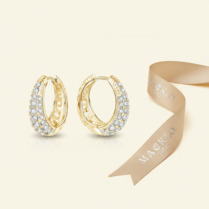 Moissanite Hollow Hoop Earrings – 2ct D Color VVS1, 925 Sterling Silver – The Mayfair Hollow | Macklo London