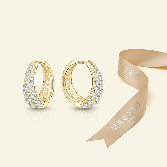 Moissanite Hollow Hoop Earrings – 2ct D Color VVS1, 925 Sterling Silver – The Mayfair Hollow | Macklo London