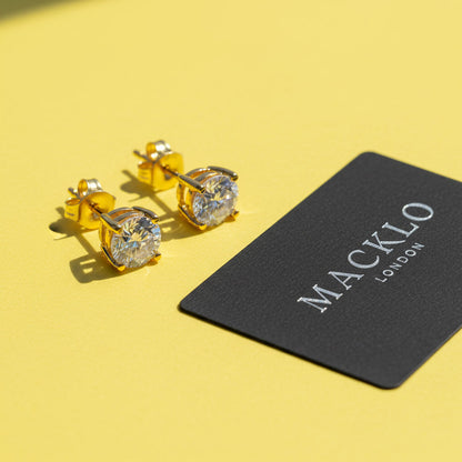 Moissanite Stud Earrings – 0.3ct to 2ct D Color VVS1, 925 Sterling Silver – The Mayfair Studs | Macklo London