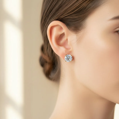 Moissanite Stud Earrings – 0.3ct to 2ct D Color VVS1, 925 Sterling Silver – The Mayfair Studs | Macklo London