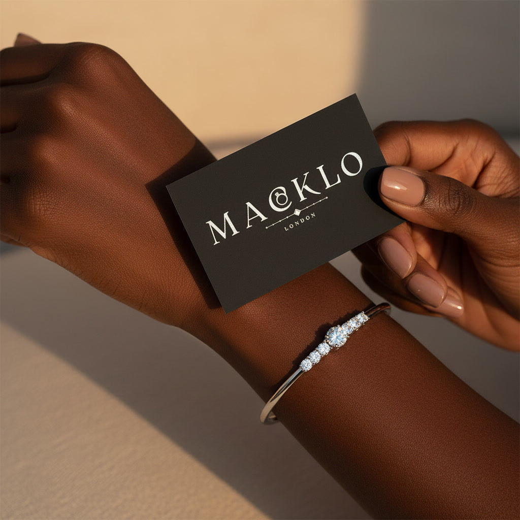 Moissanite Cuff Bracelet 3ct Sparkling – 925 Sterling Silver – The Mayfair Cuff | Macklo London