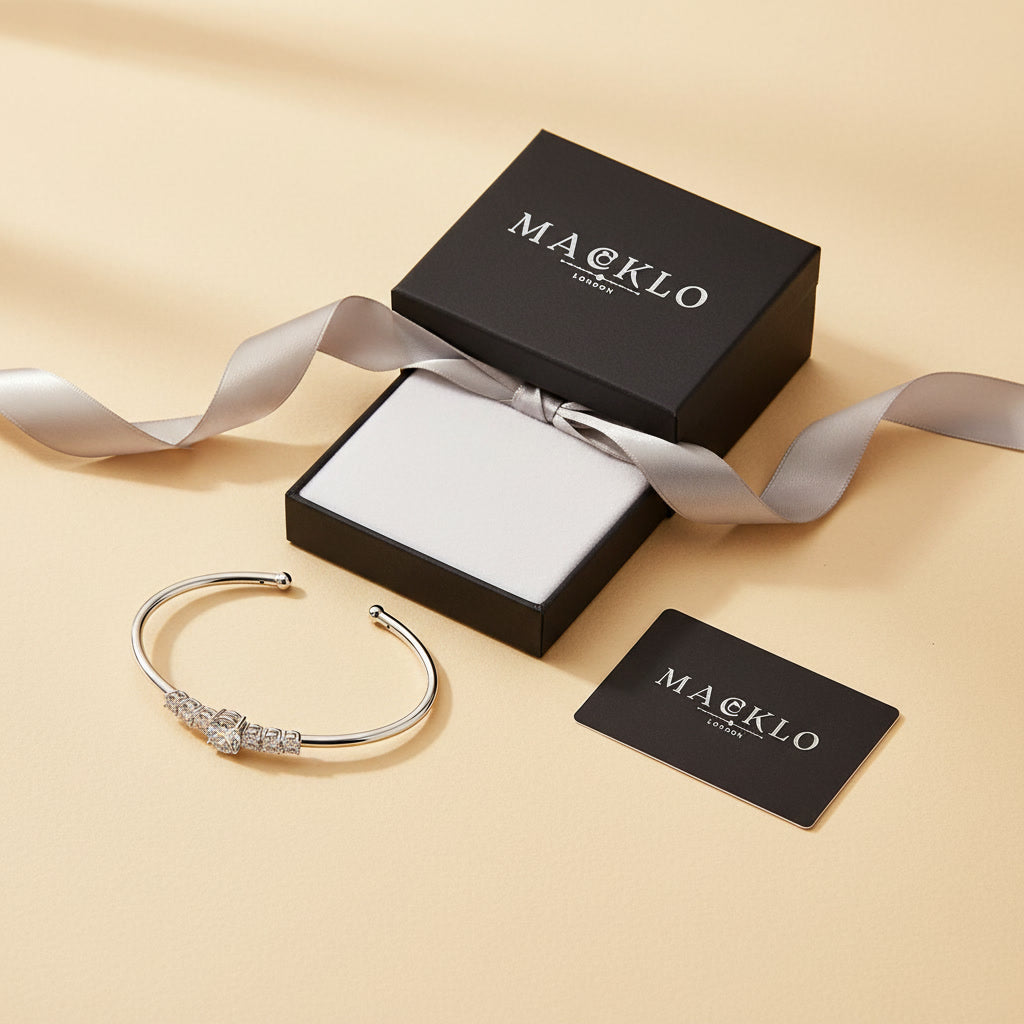 Moissanite Cuff Bracelet 3ct Sparkling – 925 Sterling Silver – The Mayfair Cuff | Macklo London