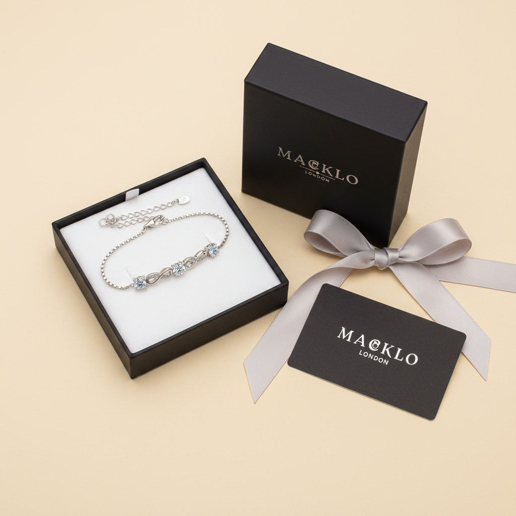 Moissanite Paperclip Bracelet – 5mm D Color VVS1, 925 Sterling Silver – The Mayfair Paperclip | Macklo London