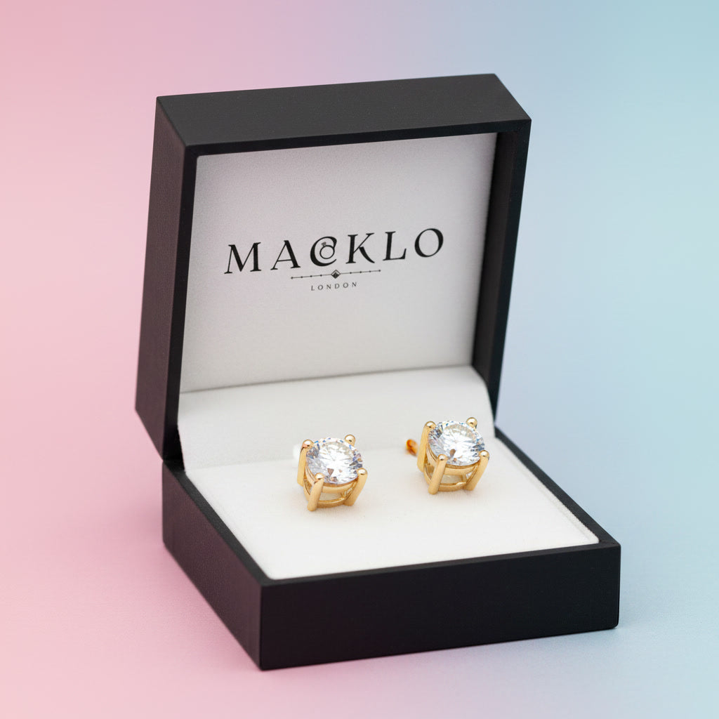 Moissanite Stud Earrings – 0.3ct to 2ct D Color VVS1, 925 Sterling Silver – The Mayfair Studs | Macklo London