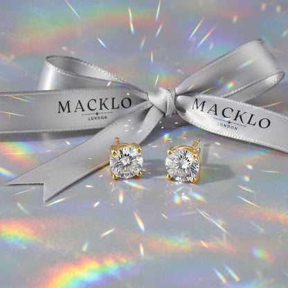 Moissanite Stud Earrings – 0.3ct to 2ct D Color VVS1, 925 Sterling Silver – The Mayfair Studs | Macklo London