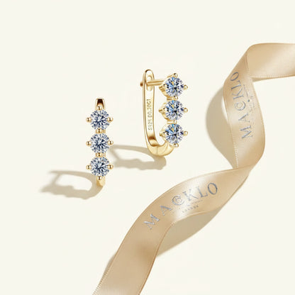 Moissanite U-Shape Hoop Earrings – 0.6ct D Color VVS1, 925 Sterling Silver – The Mayfair U | Macklo London