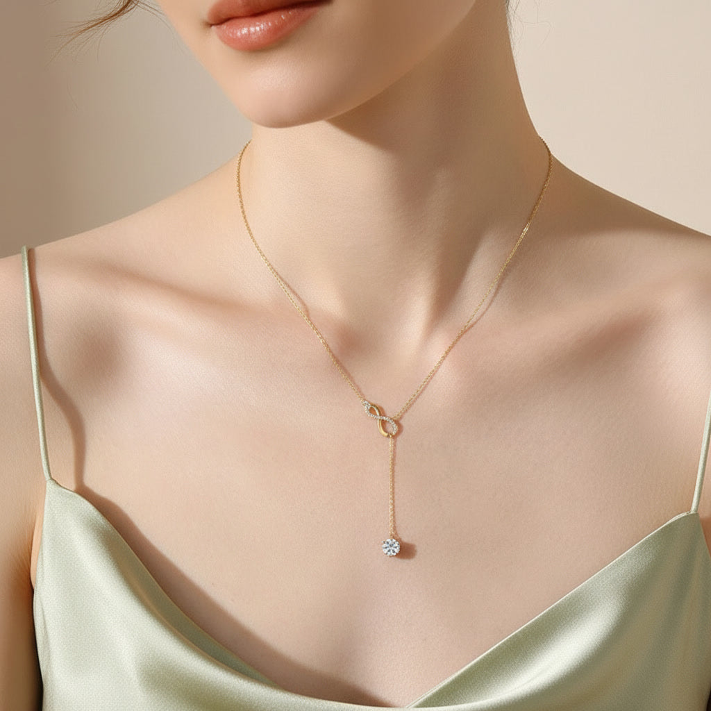 Moissanite Y Lariat Necklace 2ct – 925 Sterling Silver – The Mayfair Lariat | Macklo London