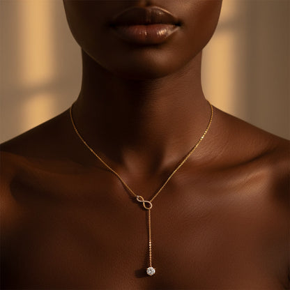 Moissanite Y Lariat Necklace 2ct – 925 Sterling Silver – The Mayfair Lariat | Macklo London