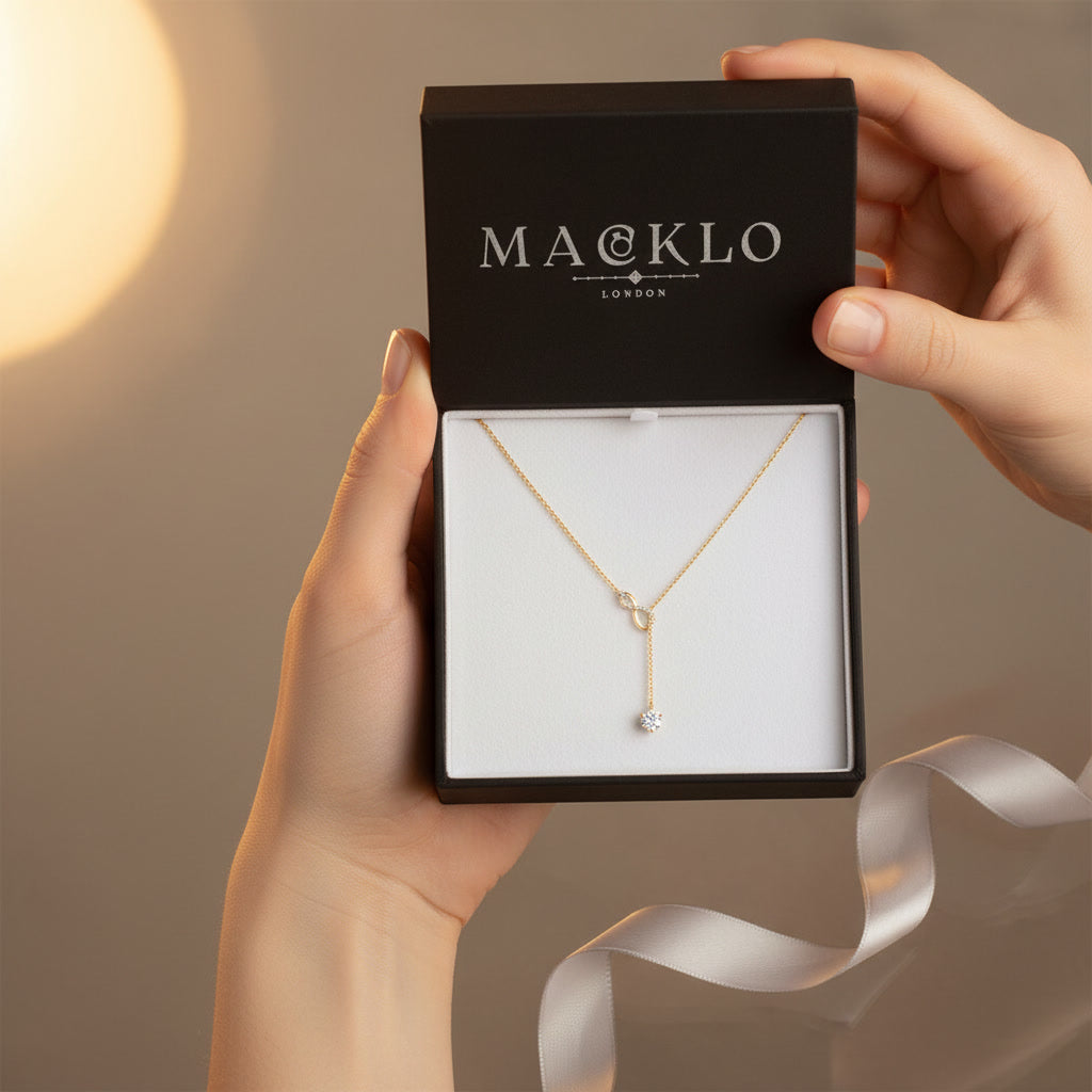 Moissanite Y Lariat Necklace 2ct – 925 Sterling Silver – The Mayfair Lariat | Macklo London